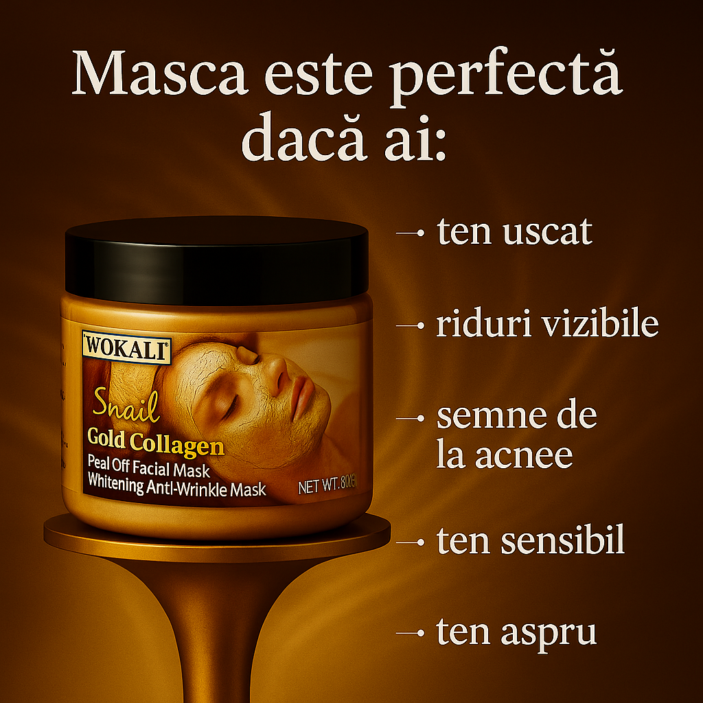 Mască Anti-Rid Coreană cu Colagen și AUR 24K 300g