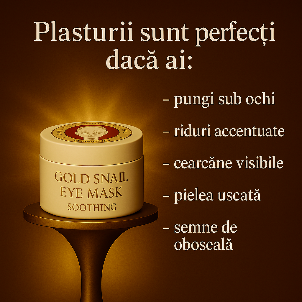 Set 60 de Plasturi Anti-Rid cu Colagen, extract de melc și AUR 24K
